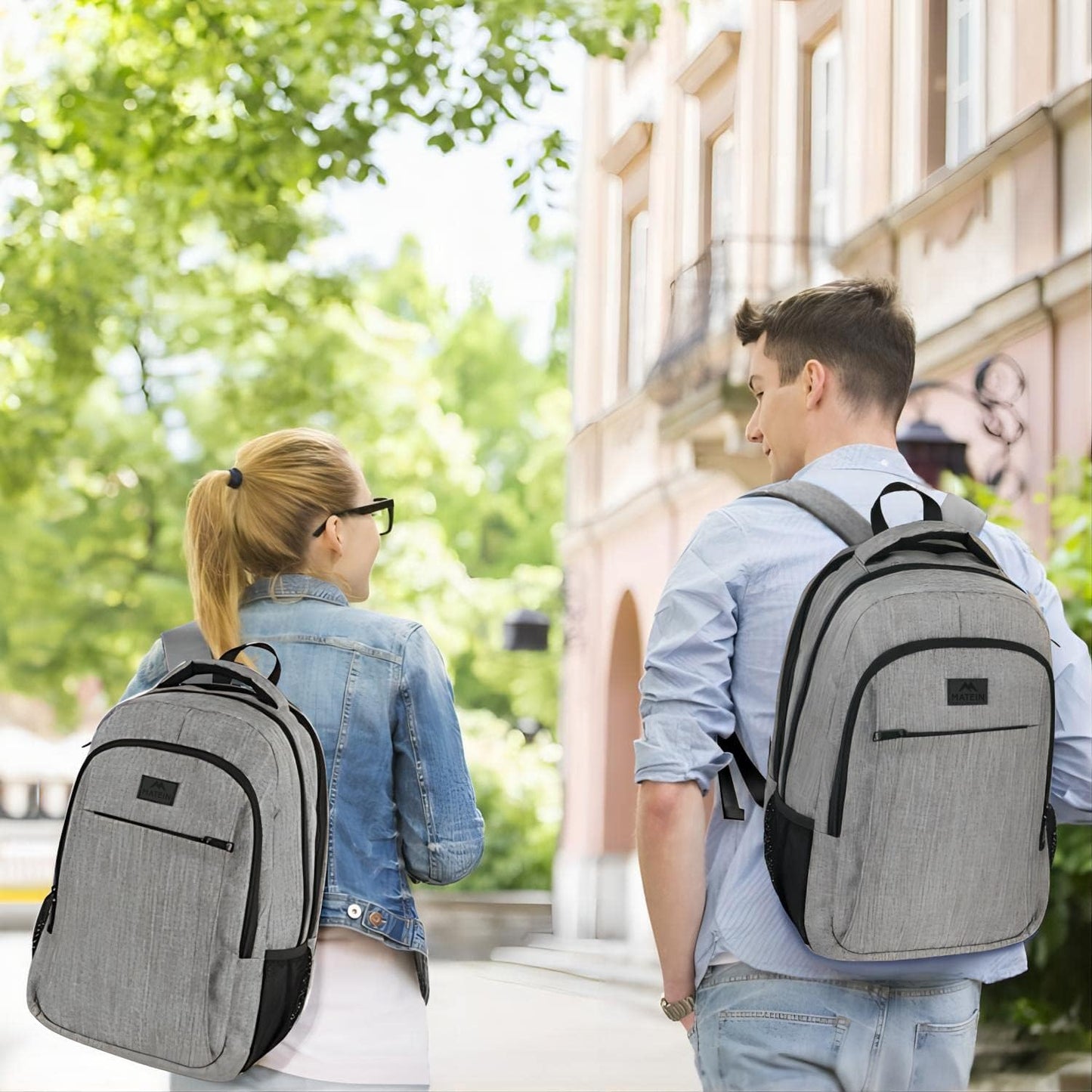 MATEIN Travel Laptop Backpack, Business Anti Theft Slim Sturdy Laptops Backpack Personal Item Bag, Water Resistant College School Computer Bag Gift for Men & Women Fits 15.6 Inch Notebook, Grey