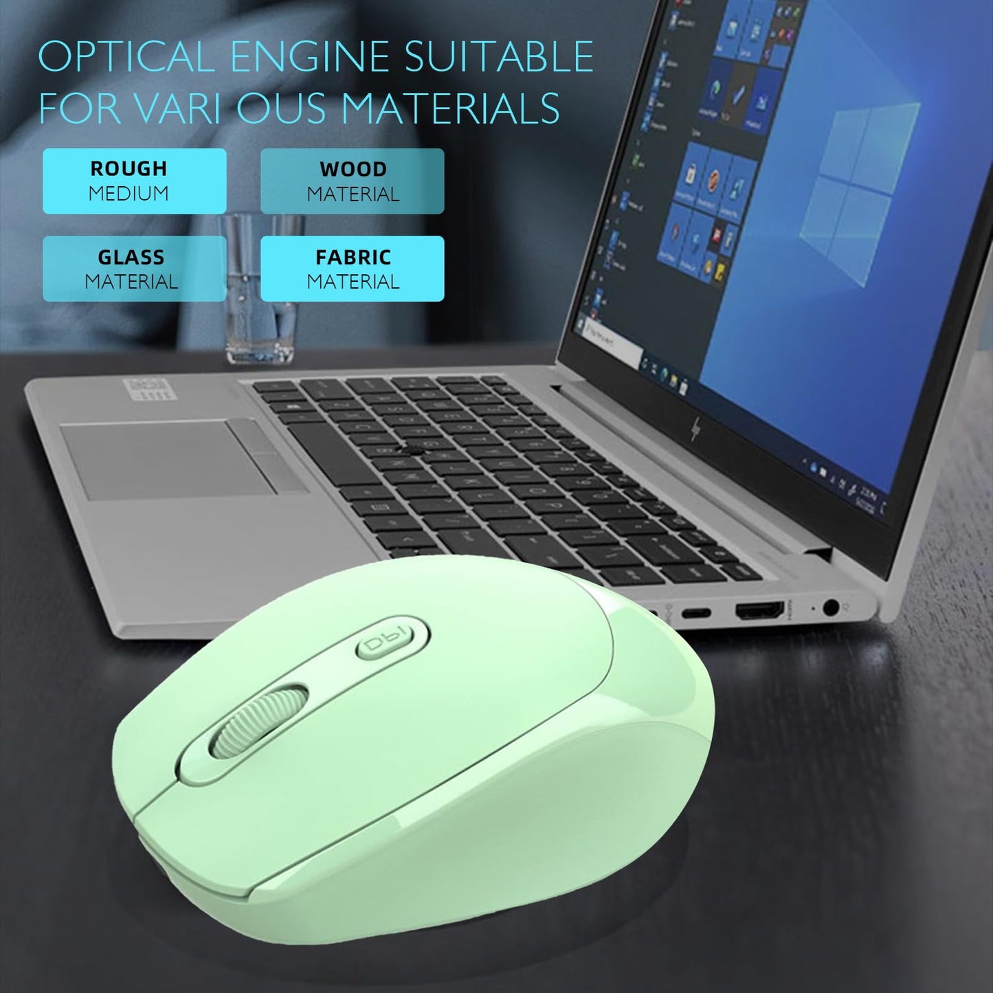 ONE-UP Wireless Mouse, 2.4G, Silent, USB Nano Receiver, for Laptop, Chromebook, PC, Mac, Windows and School Work (Black)
