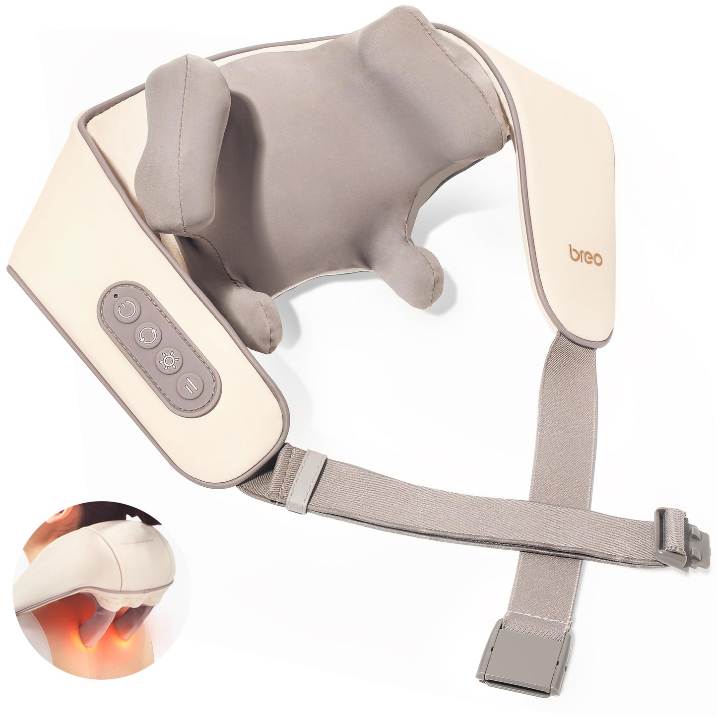 Breo N5 Mini Neck Massager with Heat, Electric Massager for Neck & Shoulder, Shiatsu Shoulder Massager