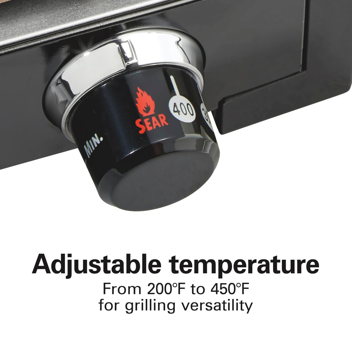 Hamilton Beach Electric Indoor Searing Grill with Viewing Window & Adjustable Temperature Control to 450F, 118 sq. in. Surface Serves 6, PFAS-Free Removable Nonstick Grate, Stainless Steel