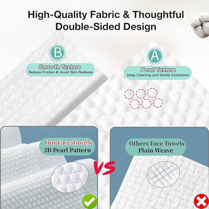 Disposable Face Towel 4 Boxes, 100% Pure Cotton, Soft & Skin Friendly Face