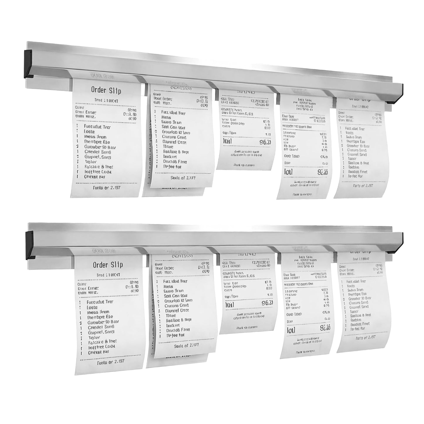 LYAYAN 2 Pack Restaurant Ticket Holder, 24 Inch Receipt Holder for Kitchen Office Wall Refrigerator Home Pub Bar Cafe (Silver, 2Pcs)