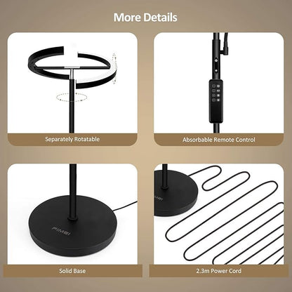 FIMEI Split Floor Lamp Modern LED Rotatable Floor Lamp with Reading Light, Eye-Protection Reading Standing Lamp with Stepless Dimming and 3000K-6000K Color, Separately Rotatable Design, Black