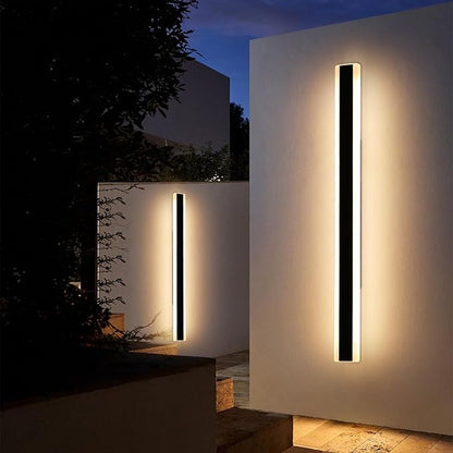 2 Pack Long LED Wall Light, 57inch Modern Wall Sconce, 50W, 3000K Warm White, IP65 Waterproof, White Acrylic, Outdoor Wall Mount Light Fixture for Patio, Garage, Entryway, Fence