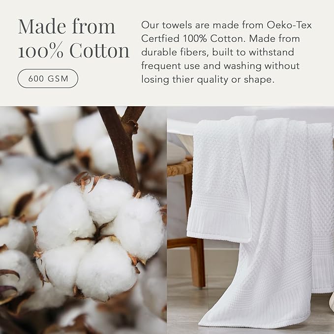 NY Loft 100% Cotton Hand Towel 6 Pack | Super Soft & Absorbent Quick-Dry Hand