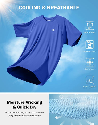 G Gradual Men's Athletic Workout T-Shirts Moisture Wicking Cooling Running Shirts Short Sleeve Performance Tee for Gym Tennis(Royal Blue,3XL)