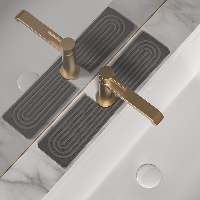 Faucet Mat for Kitchen Sink, Diatomite Stone Drying Sink Protectors, Bathroom