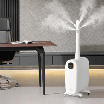 VEVOR Humidifier for Home Large Room, Commercial Humidifier for Whole House 1291.7 sq ft, 16L Water Tank & Night Light & 12h Timer & Auto Shut-Off, Greenhouse, Commercial Branch Tube w/ 360° Nozzle