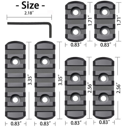 TOCNGAEK Polymer Picatinny Accessory Rail Single Picatinny Rail，3 3 5 5 7 7 Slot Black
