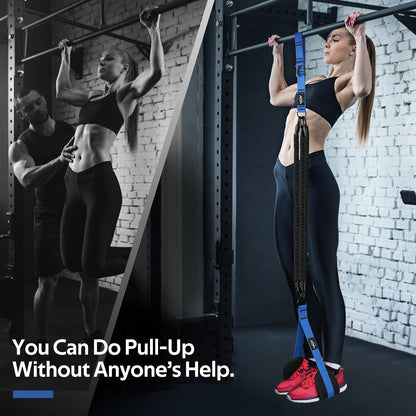 Pull Up Assistance Bands, Heavy Duty Resistance Bands for Pull Up Bar, Pull Up Assist Band with Feet Rest, Pull Up Assist Band Strength Training Workout Equipment, Height Adjustable