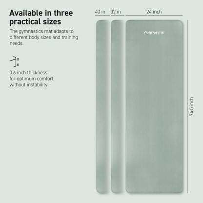 MSPORTS Thick Yoga Mat Premium Non Slip – Extra Comfortable Exercise Mat for Home Workouts, Pilates, Stretching & Gym – Cushioned NBR Foam, Yoga Mat with Strap, for Women & Men (Mint, 74.5 x 32 x 0.6 in)
