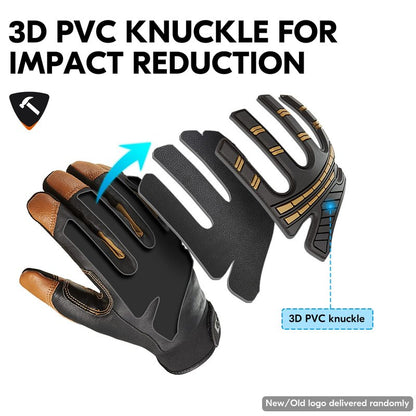 Vgo... -4℉ or above Winter Waterproof High Dexterity Heavy Duty Mechanic Glove, Anti-vibration, Anti-abrasion, Touchscreen (1 Pair,L,Brown,GA8954FW)