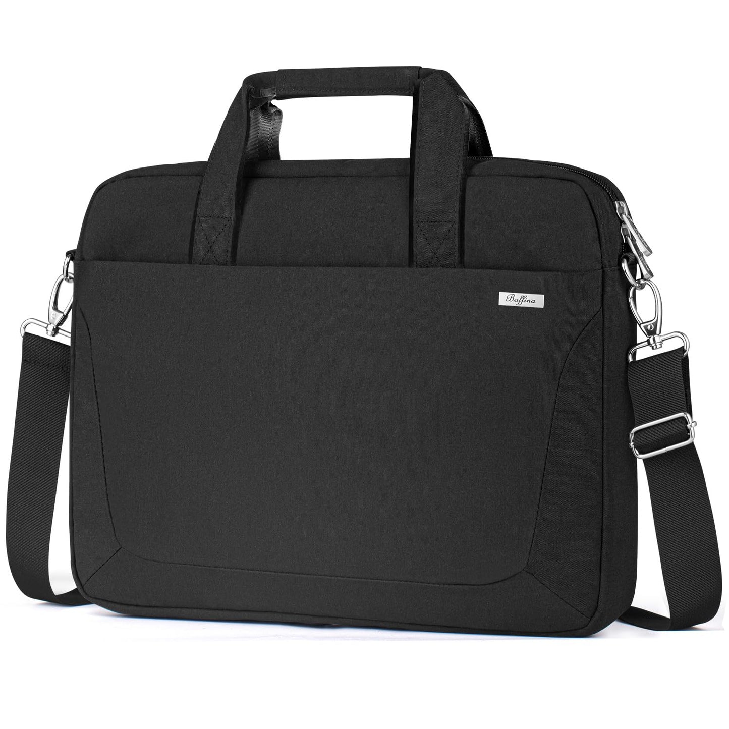 BAFFINA Laptop Shoulder Bag 15.6 16 Inch Business Gifts for Men Women,Laptop Briefcase for 14“ 15” 16“ MacBook/Notebook Hp Dell Asus,Waterproof Computer Carrying Case Messenger Bag with Strap,Black