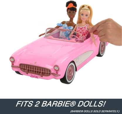 Barbie Hot Wheels RC Corvette from The Movie, Full-Function Remote-Control Toy Car Holds 2 Dolls