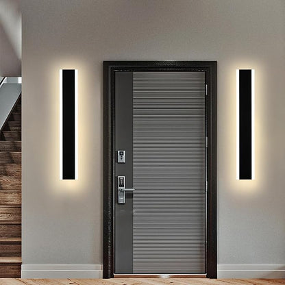 2 Pack Outdoor LED Wall Lights, 32 inch Modern Exterior Lighting Fixtures LED Linear Outdoor Wall Sconces Lighting for Porch Patio Garage Door Garden Yard Indoor Yard, House