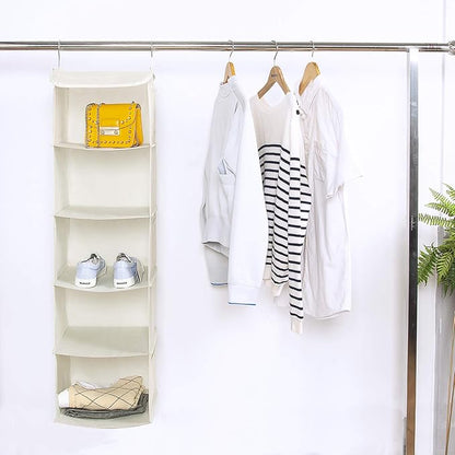 5 Shelves Hanging Closet Organizer, 2 Pack Hanging Storage