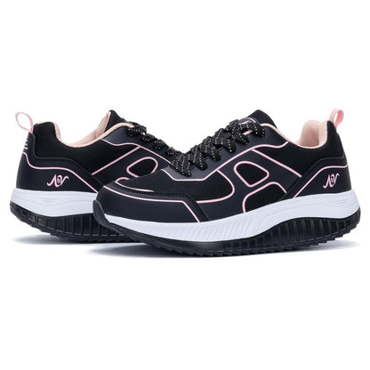 RomenSi Womens Walking Shoes Arch Support Tennis Orthotic Sneakers Plantar Fasciitis Rocker Bottom Shoes for Foot and Heel Pain Relief BlackRose US 6