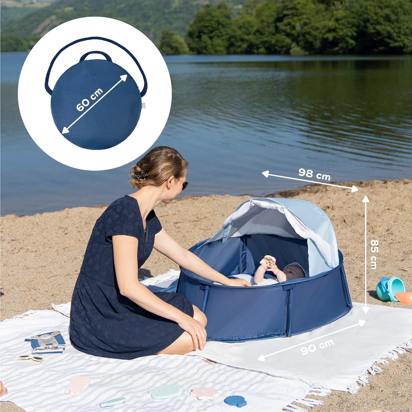 Babymoov Babyni Playpen, Activity Gym & Napper with Pop-Up System, 6 Toys and UPF 50+ Protection for Outdoor & Indoor Use