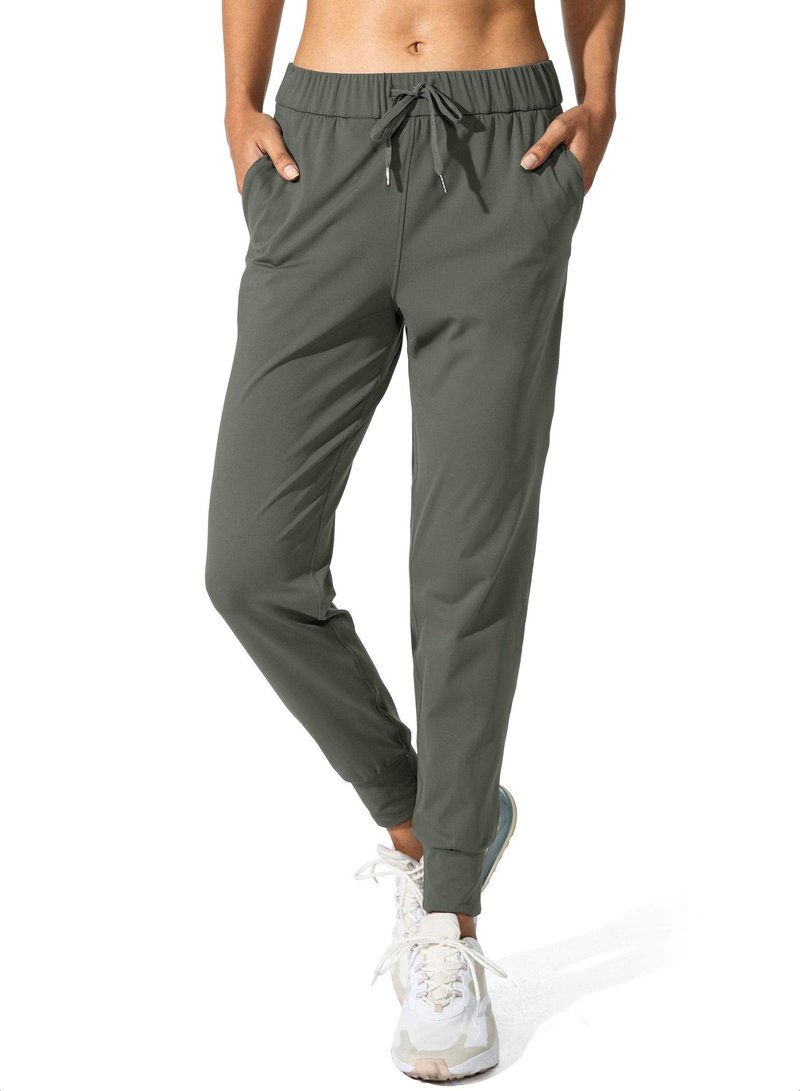 SANTINY Women's Joggers Pants Pockets Drawstring Running Sweatpants for Women Lounge Workout Jogging(Olive Green_L)