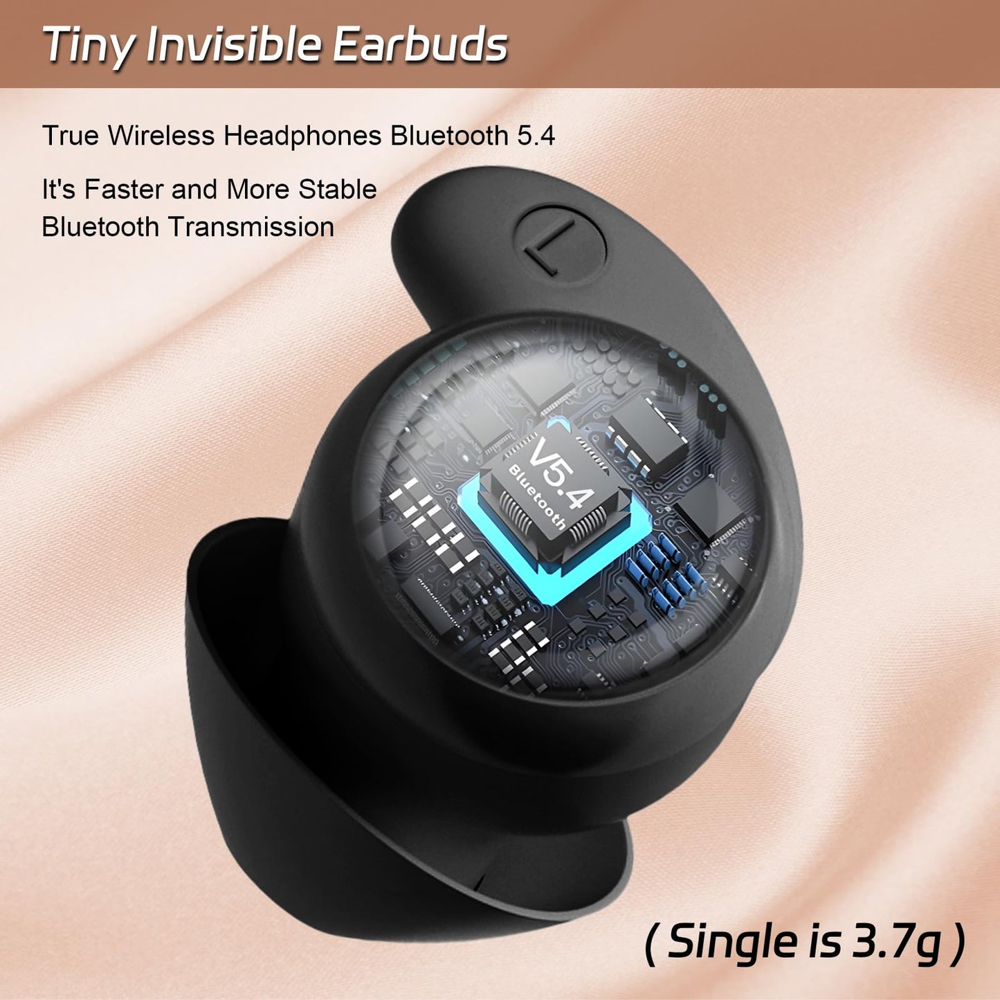 esonstyle Invisible Sleep Headphones, Sleep Earbuds for Side Sleepers, Mini Bluetooth Sleep Headphone Comfortable Noise Blocking, IPX6 Waterproof Bluetooth 5.4 Earbuds for Sleeping, Workout