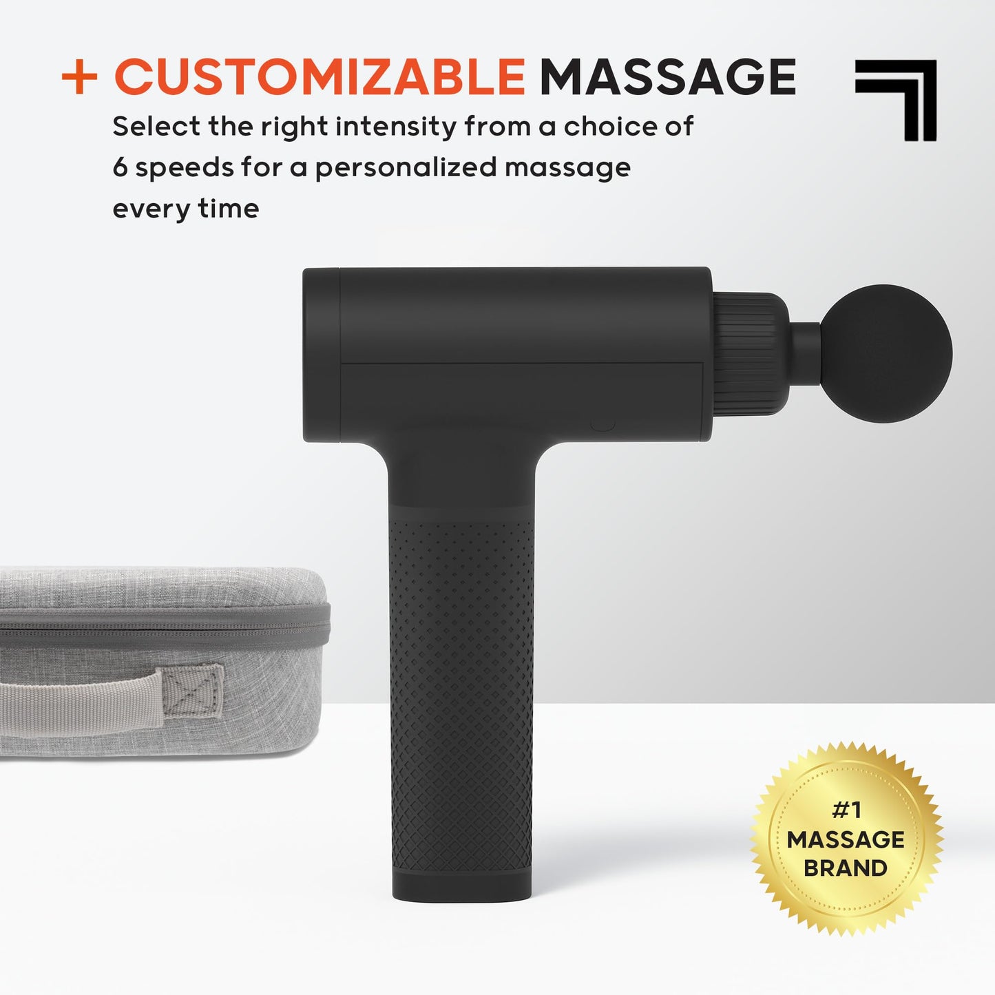 Sharper Image Powerboost Massage Gun – Deep Tissue Percussion Massager| 5 Attachments, 6 Speed| Shoulder Back Leg Muscle Recovery & Pain Relief Massage Tool| Massager Gun| Men & Women Gift
