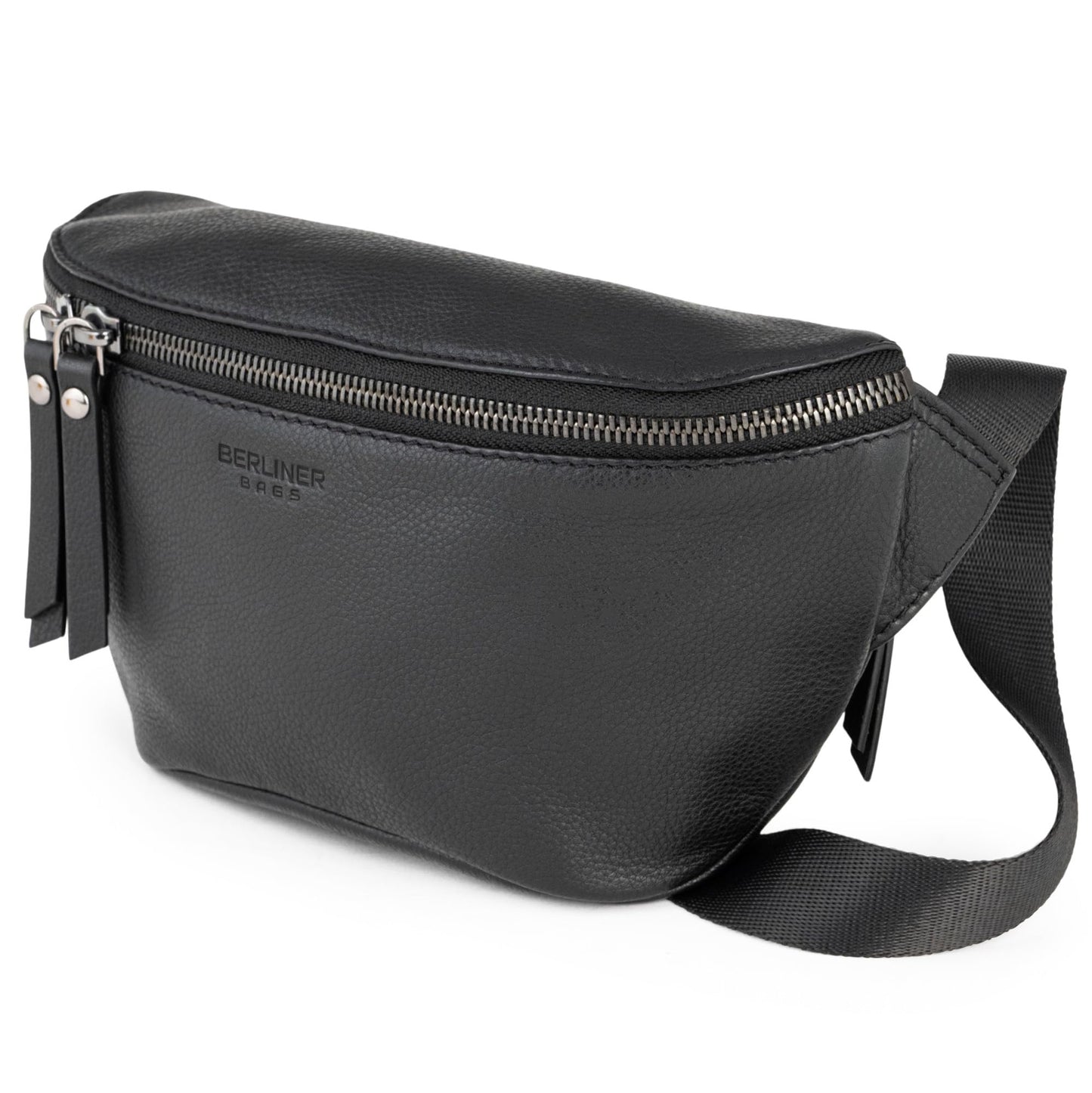 Berliner Bags Premium Genuine Leather Fanny Pack Noah, Belt Bag, Crossbody Sling Bag for Men and Women, Gift for Dad - Black