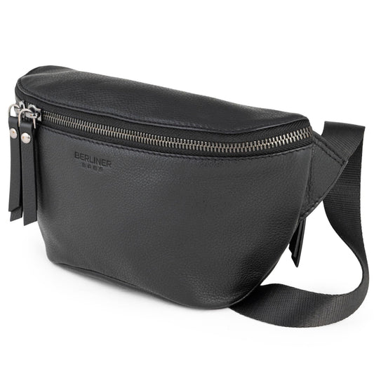 Berliner Bags Premium Genuine Leather Fanny Pack Noah, Belt Bag, Crossbody Sling Bag for Men and Women, Gift for Dad - Black