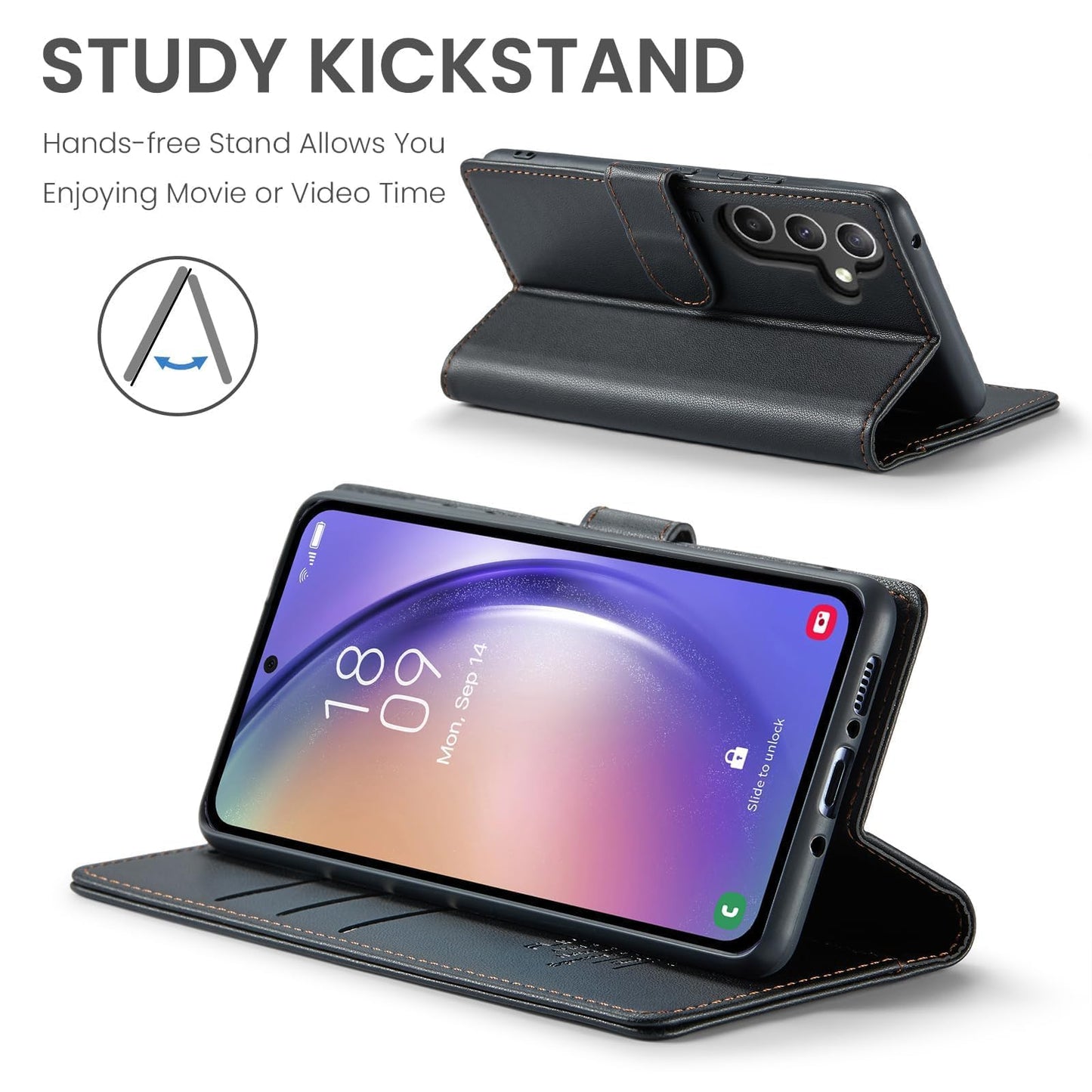 Wallet Case for Samsung Galaxy S26 Plus/S26+ 6.7", RFID Blocking Credit Card Holder, PU Leather Folio Flip Kickstand Protective Shockproof Cover for Galaxy S26 Plus (Black, Samsung Galaxy S26 Plus)