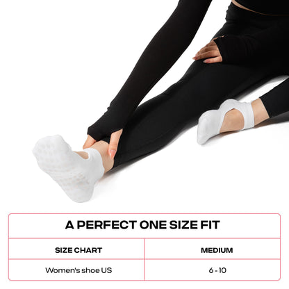 CoolMate Pilates Socks with Grips for Women, Yoga Socks, Crew Non Slip Women for Workout, Barre, Pilates Gifts