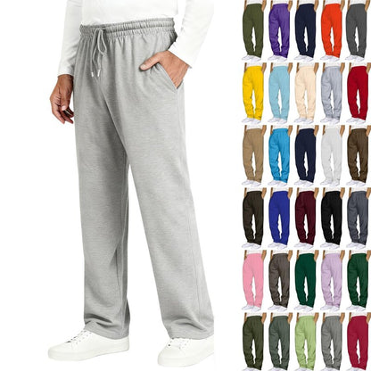 Men's Baggy Sweatpants Fleece Straight Leg Casual Sweat Pants Drawstring Athletic Workout Gym Jogger with Pockets