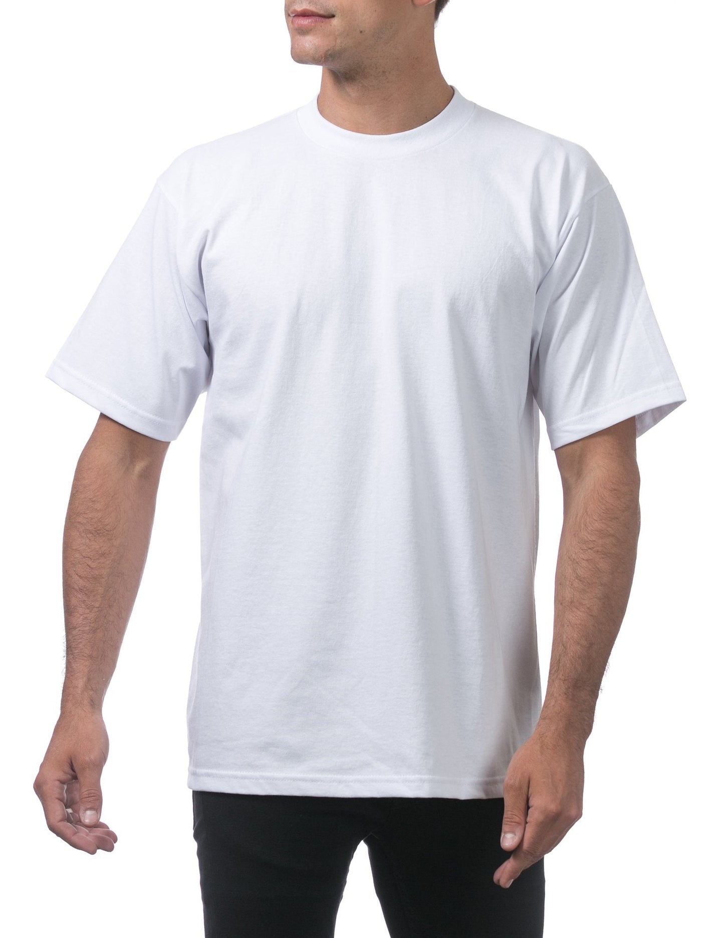 Pro Club Men's 3-Pack Heavyweight Cotton Short Sleeve Crew Neck T-Shirt, White, X-Large