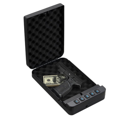 RPNB Gun Safe, Portable Gun Safe for Handgun, Smart Pistol Safes with Backlit Digital Keypad, Handgun Safes Perfect for Nightstand Bedside, Small Gun Case for Car
