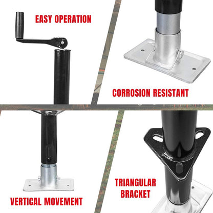 Road DAWG A-Frame Trailer Jack, 2,000 LBs Capacity, 14 Inches Vertical Travel, Top-Wind Handle Trailer Tongue Jack with Foot Plate, for Camper, RV，ATR39004MB
