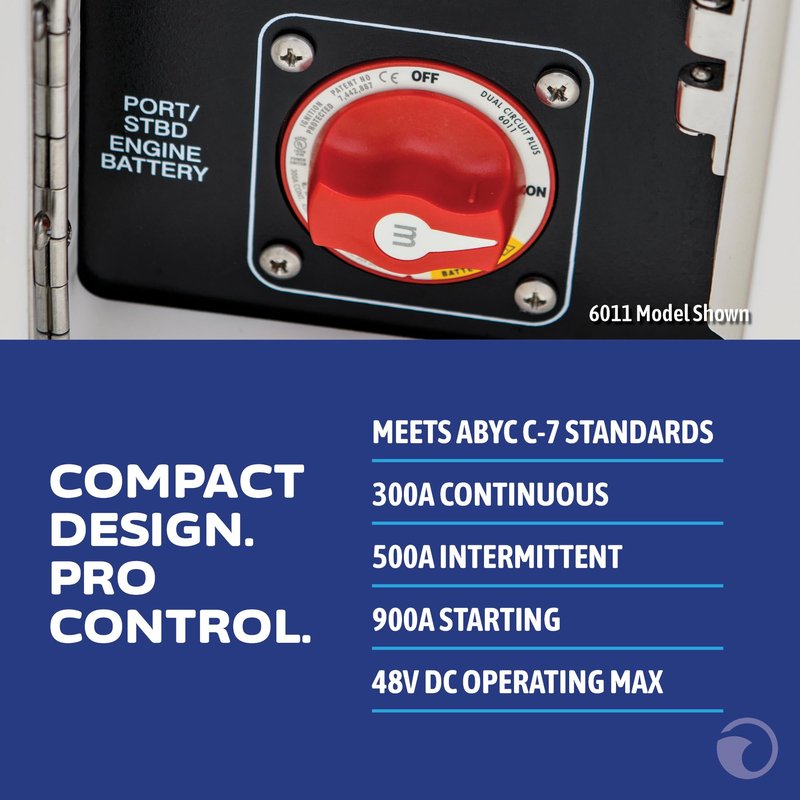 Blue Sea Systems On/Off Battery Isolator Switch With Locking Key, Red, 6004 m‑Series