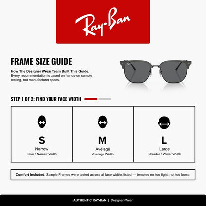 Ray-Ban RB4416 New Clubmaster 6653B1 53MM Grey On Black/Dark Grey Square Sunglasses for Men for Women