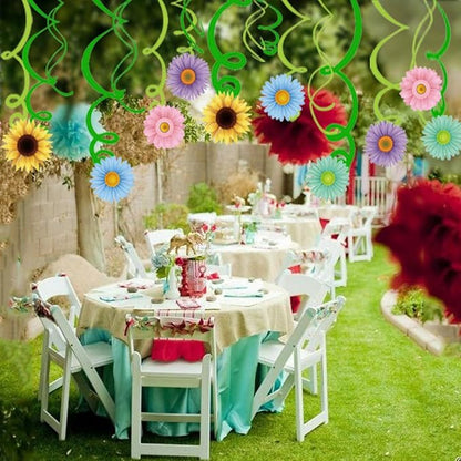 30Ct Summer Spring Sun Flower Hanging Swirl Decorations,Themed Birthday Party,Party Supplies,Ceiling Decorations for Girls,Boys,Kids, Bedroom,Classroom,Baby Shower
