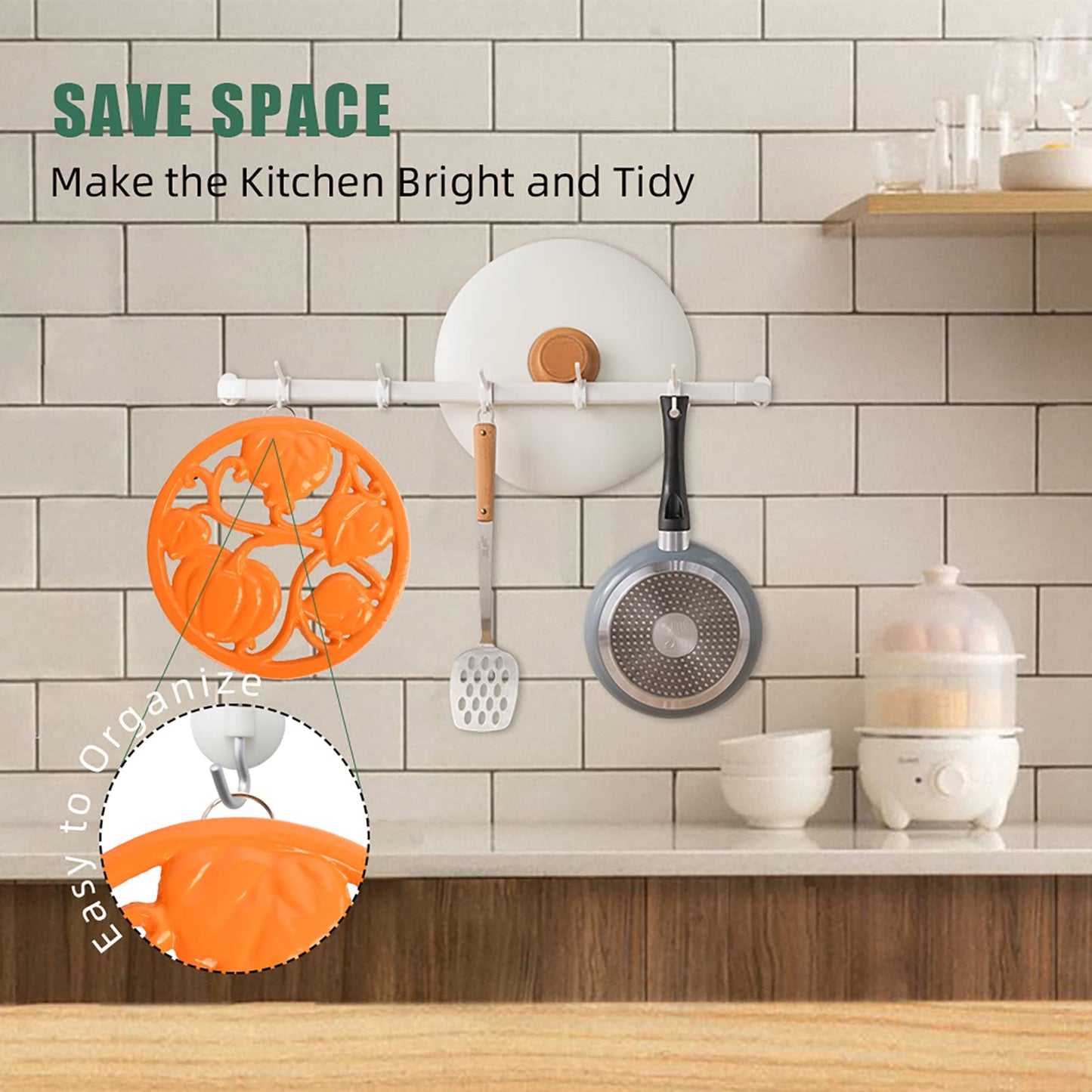 MINLUFUL Cast Iron Trivet for Hot Dishes, Pumpkin Pattern Decorative Trivet for Hot Pots & Pans, Round Metal Heat-Resistant Pad Mat for Protective Countertop, Orange