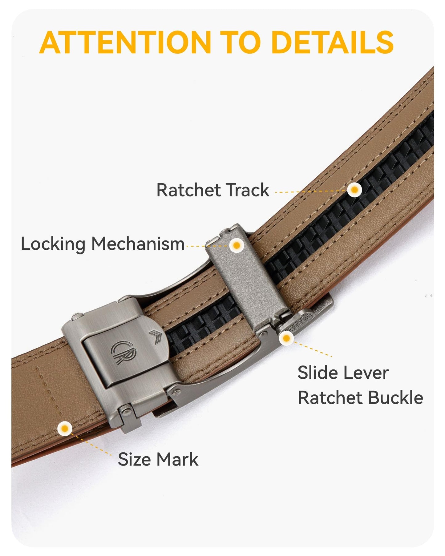 CHAOREN Mens Dress Belt Leather 2 Pack - Mens Ratchet Belt for Dress Shirt and Pants Every Occasion (32mm)