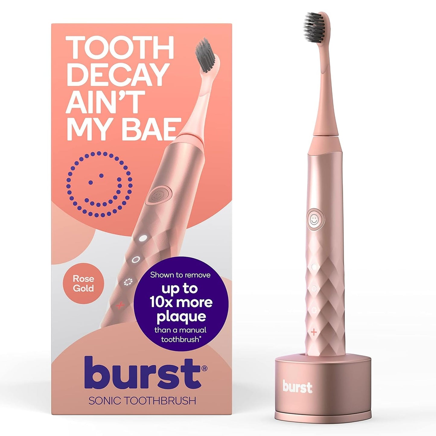 Burst Original Sonic Electric Toothbrush for Adults (White) | Soft Bristles | Deep Clean Stain & Plaque Removal | 3 Modes: Teeth Whitening, Sensitive & Massage
