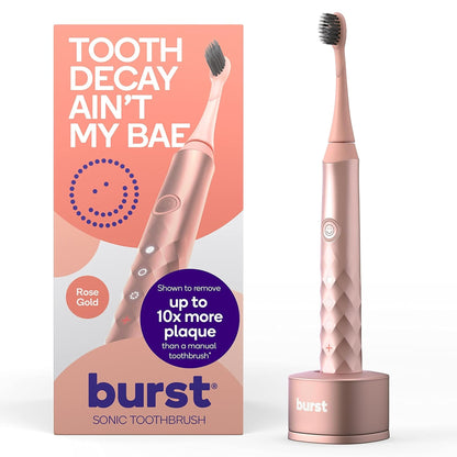 Burst Original Sonic Electric Toothbrush for Adults (White) | Soft Bristles | Deep Clean Stain & Plaque Removal | 3 Modes: Teeth Whitening, Sensitive & Massage