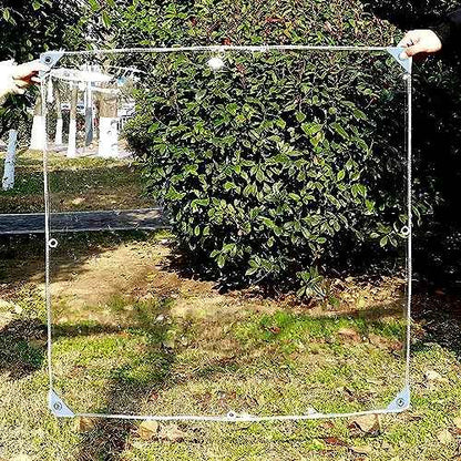 7' x 10' Clear Waterproof Tarp, PVC 14 Mil Tarpaulin with Grommets, Duty Heavy Tear Resistant Cover for Camping, Greenhouse, Cars, Patio and Pavilion