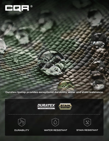 CQR Men's Tactical Pants, Water Resistant Ripstop Cargo Pants, Lightweight EDC Work Hiking Pants, Outdoor Apparel, Duratex Mag Pocket Print Woodland Camo, 40W x 32L