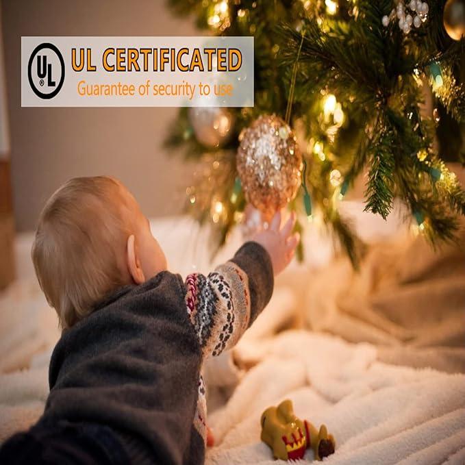 50ft 100 Counts Warm White Christmas Lights - White Christmas Lights Commercial Grade Outdoor Waterproof, Soft White Christmas Lights Indoor 5mm Wide Angle Green Wire, IP:65, UL