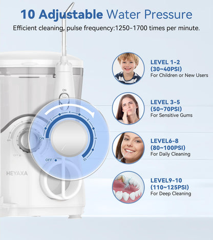 Water Flosser & Ultrasonic Electric Toothbrush Combo, 600ML Water Dental Flosser with 7 Jet Tips, 10 Adjustable Water Pressure, 5 Toothbrush Heads for Home Use, Gums, Braces (Black)