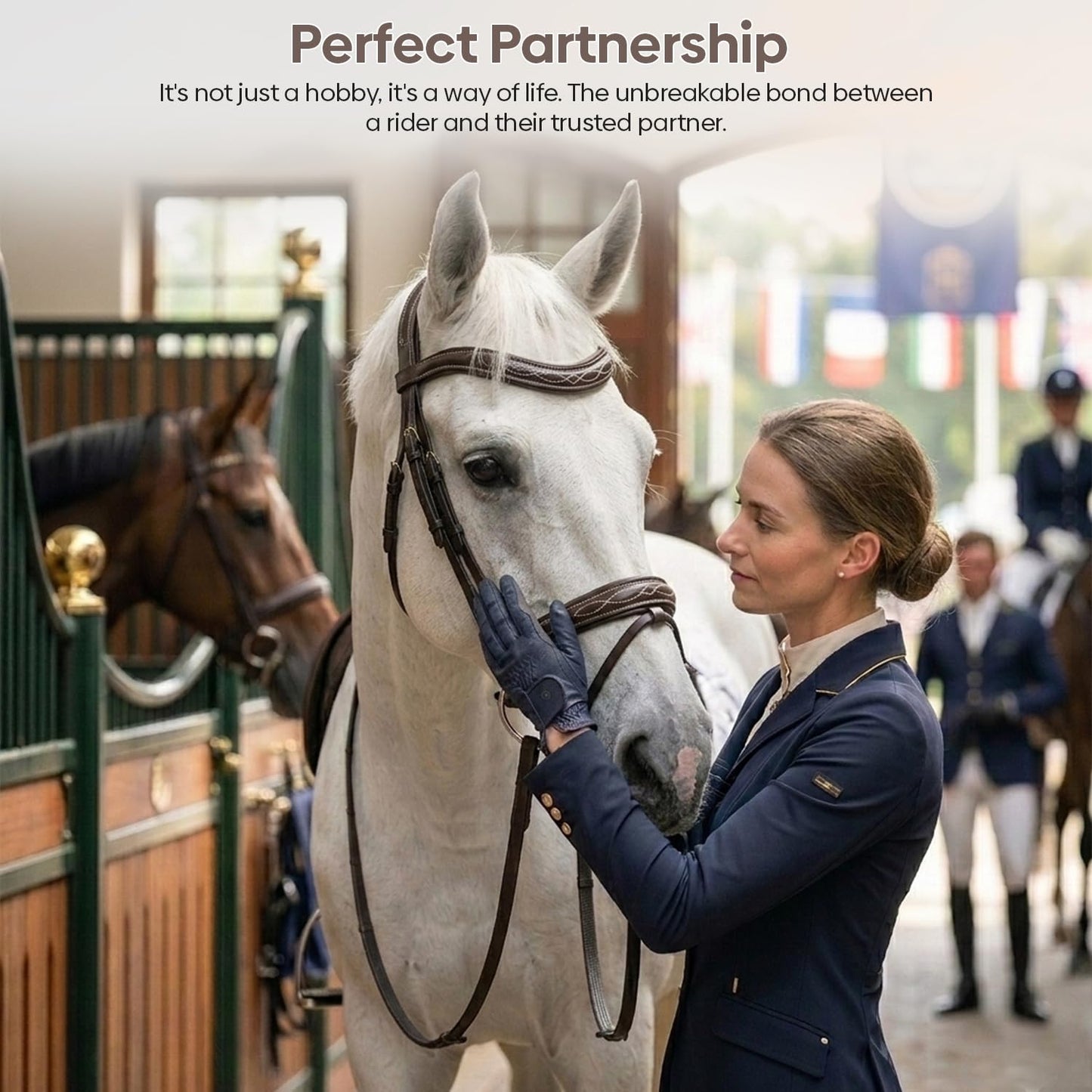 Equine Care English Horse Bridle with Reins – Fancy-Stitched, Padded Comfort Crown & Noseband, Vegetable-Tanned Leather, Stainless Steel Fittings, Full Size Hunter Jumper Tack