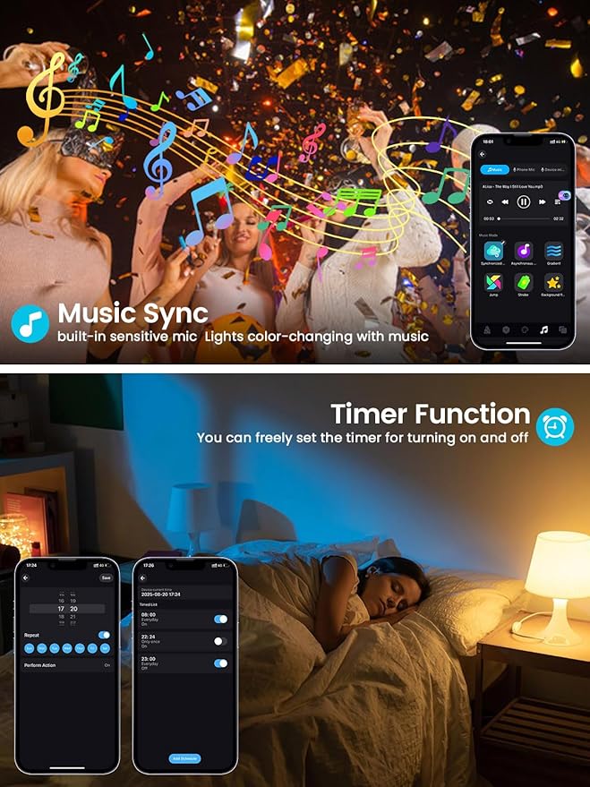 Smart Color Changing Christmas Lights with Remote & APP, 175FT 500 LED RGB Dimmable Christmas String Lights, Waterproof Fairy Twinkle Light for Indoor Outdoor Xmas Tree Wedding Holiday Decorations