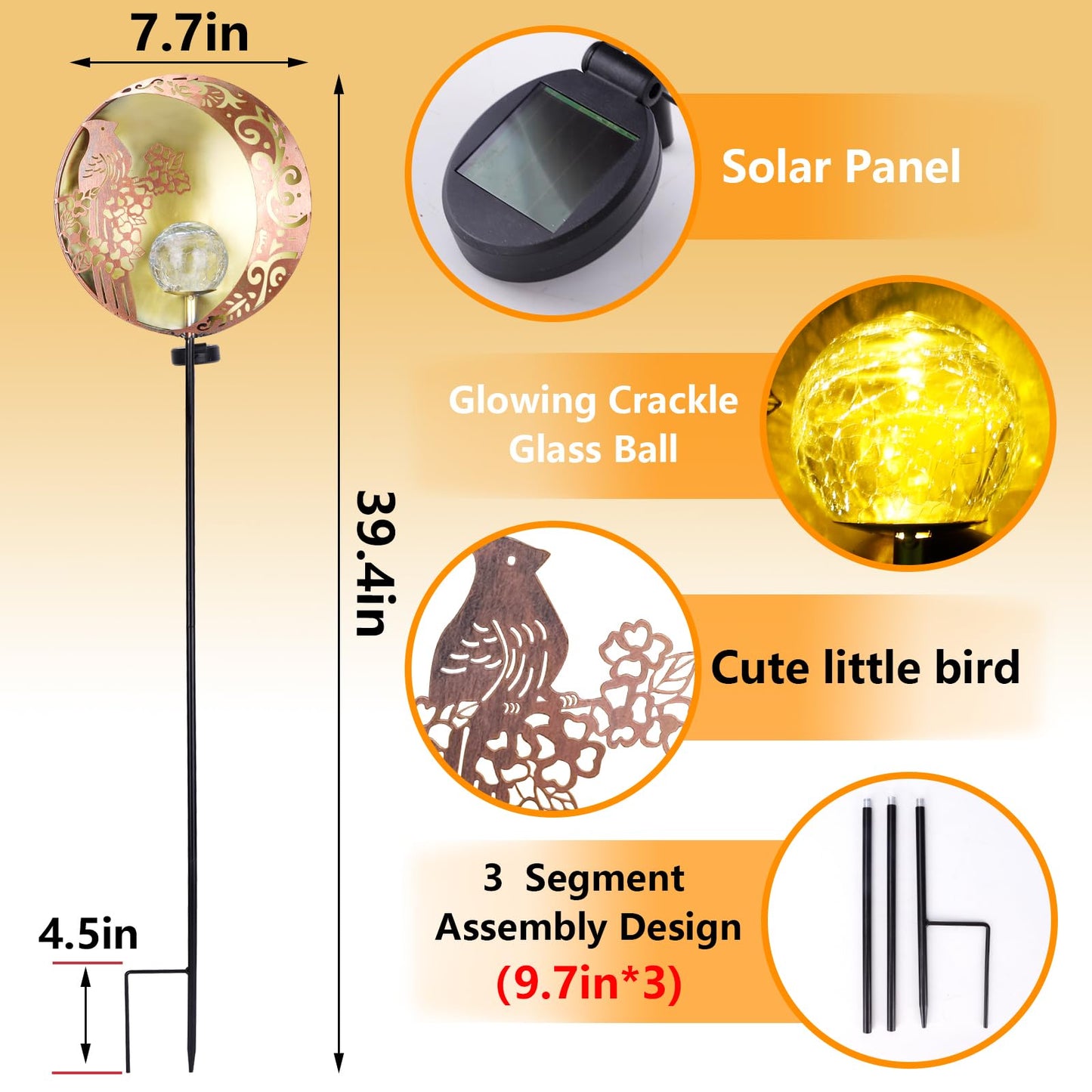 Profinella Unique Birthday Gifts for Women Mom Grandma,Solar Cardinal Garden Lights Outdoor Decor,Housewarming Gifts New Home for Patio, Lawn, Yard, Pathway