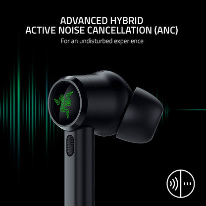 Razer Hammerhead True Wireless Pro Bluetooth Gaming Earbuds: THX Certified - Advanced Hybrid Active Noise Cancellation - 60ms Low-Latency - Touch Enabled - <20 Hr Battery Life - Classic Black