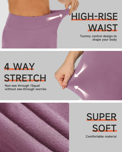 High Waisted Biker Shorts Women - 8"/5"/3" inches Soft Tummy Control Shorts for Workout, Gym, Yoga, Running Violet Pink