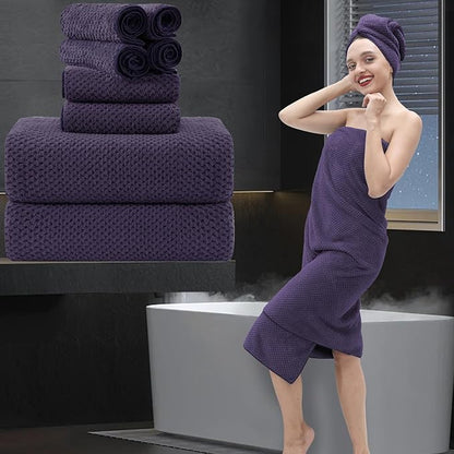 8 Piece Bathroom Towel Set |2 Oversized Large Bath Towels Sheet, 2 Hand Towels